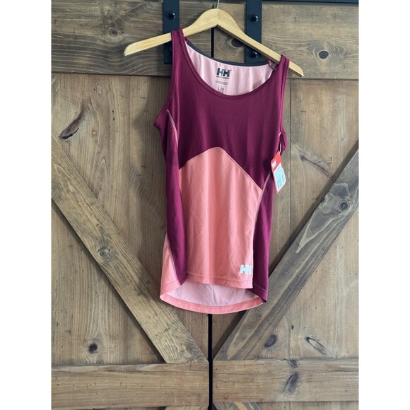 Helly Hansen Logo Singlet HH Sleeveless Ladies Women's Sz L Tank Top Pink New - Picture 2 of 4